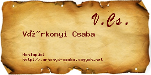 Várkonyi Csaba névjegykártya
