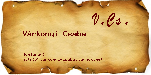 Várkonyi Csaba névjegykártya